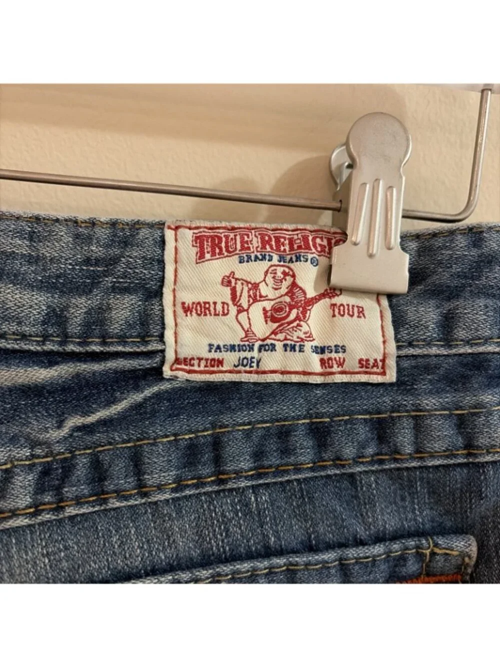 Vtg Y2K True Religion Joey Flare Jeans Low Rise Women's Size 27 Flap Pockets NWT